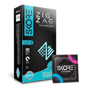 Skore ZigZag Dotted & Ribbed Condoms 10's Pack